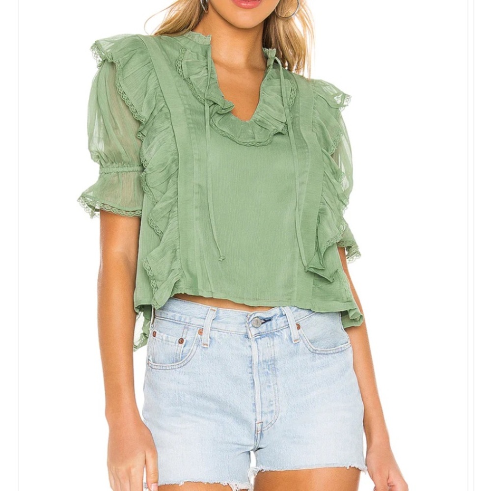 TULAROSA LEONA TOP IN MINT GREEN